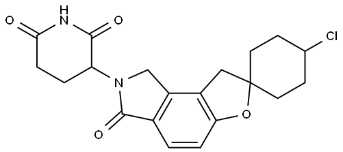 3-(4-Chloro-3'-oxo-1',8'-dihydrospiro[cyclohexane-1,7'-furo[3,2-e]isoindol]-2'(3'H)-yl)piperidine-2,6-dione Structure