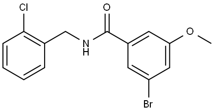 Benzamide, 3-bromo-N-[(2-chlorophenyl)methyl]-5-methoxy- Structure