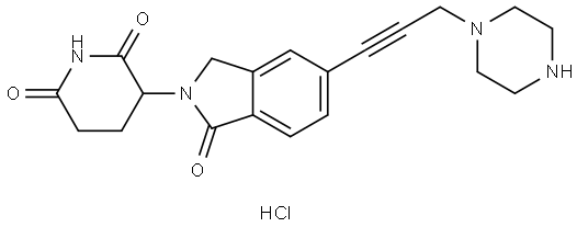 3-(1-oxo-5-(3-(piperazin-1-yl)prop-1-yn-1-yl)isoindolin-2-yl)piperidine-2,6-dione Structure