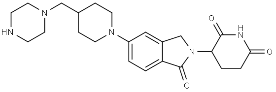 4-((1-(2-(2,6-dioxopiperidin-3-yl)-1-oxoisoindolin-5-yl)piperidin-4-yl)methyl)piperazine Structure