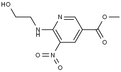 3-Pyridinecarboxylic acid, 6-[(2-hydroxyethyl)amino]-5-nitro-, methyl ester Structure