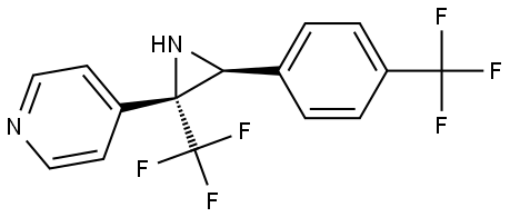 rac-(2S,3R)-3-(trifluoromethyl)-3-((4-(trifluoromethyl)phenyl)aziridin-2-yl)pyridin Structure