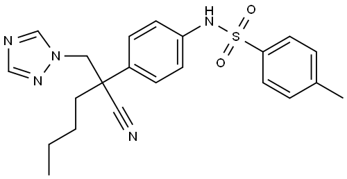 Benzenesulfonamide, N-[4-[1-cyano-1-(1H-1,2,4-triazol-1-ylmethyl)pentyl]phenyl]-… Structure