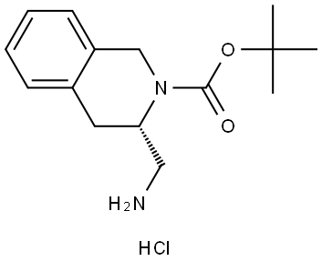 (S)-Tert-butyl 3-(aminomethyl)-3,4-dihydro-2(1H)-isoquinolinecarboxylate hydrochloride Structure