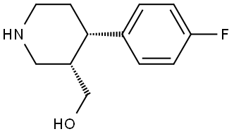 3-Piperidinemethanol, 4-(4-fluorophenyl)-, (3S,4S)- Structure