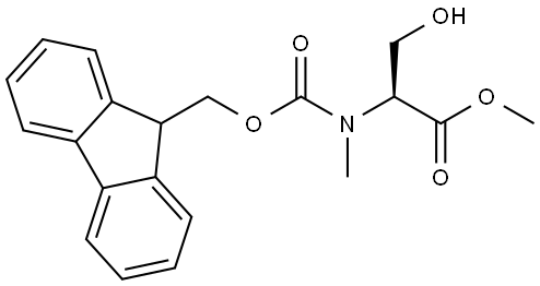 L-Serine, N-[(9H-fluoren-9-ylmethoxy)carbonyl]-N-methyl-, methyl ester Structure