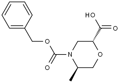 (2R,5R)-N-Cbz-5-methyl-morpholine-2-carboxylic acid Structure