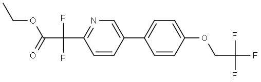 2,2-difluoro-2-(5-(4-(2,2,2-trifluoroethoxy)phenyl)pyridin-2-yl)ethanoic acid ethyl ester Structure