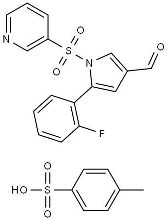 5-(2-fluorophenyl)-1-(pyridin-3-ylsulfonyl)-1H-pyrrole-3-carbaldehyde 4-methylbenzenesulfonate Structure