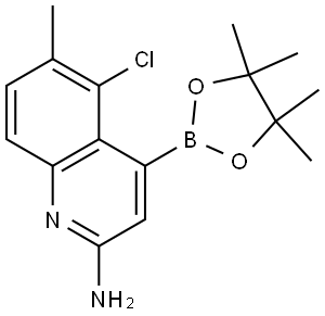 5-Chloro-6-methyl-4-(4,4,5,5-tetramethyl-1,3,2-dioxaborolan-2-yl)quinolin-2-amine Structure