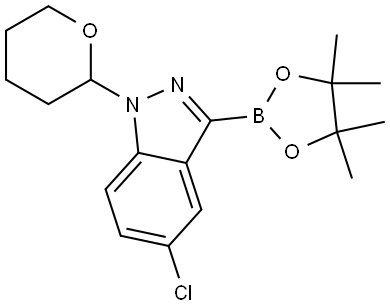 5-Chloro-1-(tetrahydro-2H-pyran-2-yl)-3-(4,4,5,5-tetramethyl-1,3,2-dioxaborolan-2-yl)-1H-indazole Structure