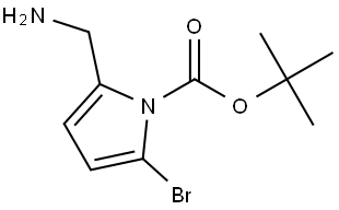 tert-Butyl 2-(aminomethyl)-5-bromo-1H-pyrrole-1-carboxylate Structure