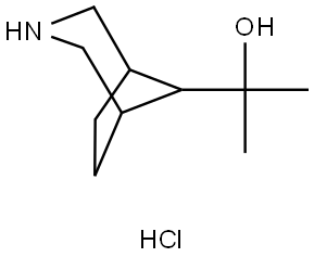 3-Azabicyclo[3.2.1]octane-8-methanol, α,α-dimethyl-, hydrochloride (1:1) Structure