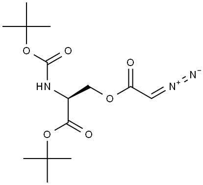 L-Serine, O-(2-diazoacetyl)-N-[(1,1-dimethylethoxy)carbonyl]-, 1,1-dimethylethyl ester Structure