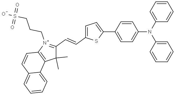 1H-Benz[e]indolium, 2-[(1E)-2-[5-[4-(diphenylamino)phenyl]-2-thienyl]ethenyl]-1,1-dimethyl-3-(3-sulfopropyl)-, inner salt Structure