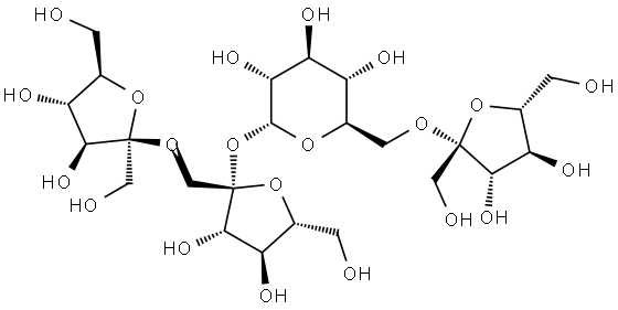 α-D-Glucopyranoside, O-β-D-fructofuranosyl-(2→1)-β-D-fructofuranosyl O-β-D-fructofuranosyl-(2→6)- Structure