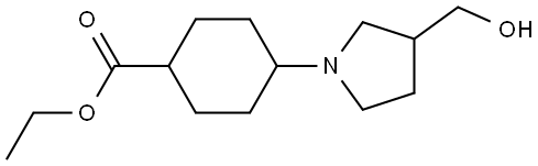 ethyl 4-(3-(hydroxymethyl)pyrrolidin-1-yl)cyclohexanecarboxylate Structure