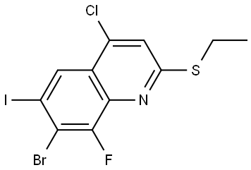 7-bromo-4-chloro-2-(ethylsulfanyl)-8-fluoro-6-iodoquinoline Structure