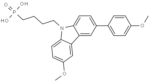 (4-(3-methoxy-6-(4-methoxyphenyl)-9H-carbazol-9-yl)butyl)phosphonic acid Structure
