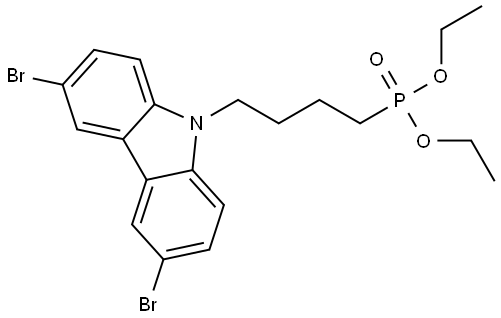 [4-(3,6-dibromocarbazol-9-yl)butyl]phosphonic acid diethyl ester Structure