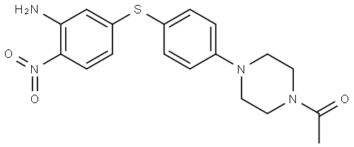 1-(4-(4-((3-amino-4-nitrophenyl)thio)phenyl)piperazin-1-yl)ethan-1-one Structure