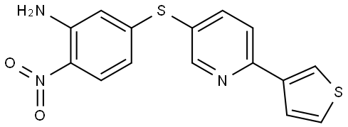 2-nitro-5-((6-(thiophen-3-yl)pyridin-3-yl)thio)aniline Structure