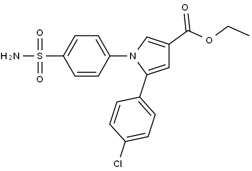 ethyl 5-(4-chlorophenyl)-1-(4-sulfamoylphenyl)-1H-pyrrole-3-carboxylate Structure