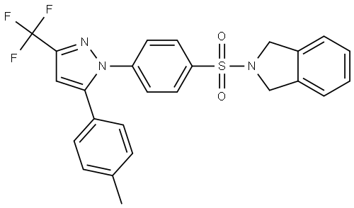 1H-Isoindole, 2,3-dihydro-2-[[4-[5-(4-methylphenyl)-3-(trifluoromethyl)-1H-pyraz… Structure