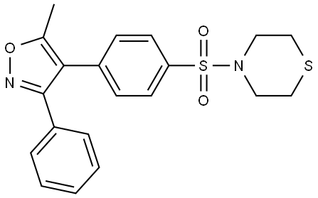 Thiomorpholine, 4-[[4-(5-methyl-3-phenyl-4-isoxazolyl)phenyl]sulfonyl]- Structure