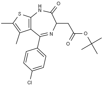 tert-Butyl 2-[5-(4-Chlorophenyl)-6,7-dimethyl-2-oxo-2,3-dihydro-1H-thieno[2,3-e][1,4]diazepin-3-yl]acetate Structure