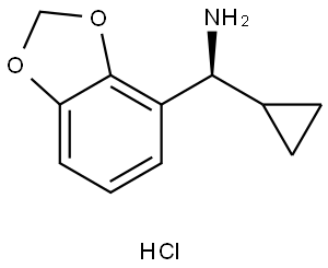 1,3-Benzodioxole-4-methanamine, α-cyclopropyl-, hydrochloride (1:1), (αS)- Structure