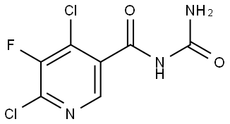 3-Pyridinecarboxamide, N-(aminocarbonyl)-4,6-dichloro-5-fluoro- Structure