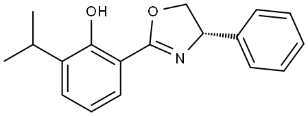 Phenol, 2-[(4S)-4,5-dihydro-4-phenyl-2-oxazolyl]-6-(1-methylethyl)- Structure