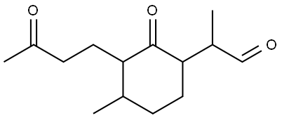 Cyclohexaneacetaldehyde, α,4-dimethyl-2-oxo-3-(3-oxobutyl)- Structure