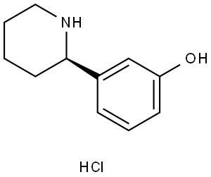 Phenol, 3-(2R)-2-piperidinyl-, hydrochloride (1:1) Structure