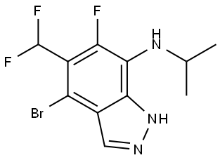 4-bromo-5-(difluoromethyl)-6-fluoro-N-isopropyl-1H-indazol-7-amine Structure