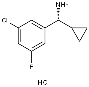 (1R)(5-CHLORO-3-FLUOROPHENYL)CYCLOPROPYLMETHYLAMINE HYDROCHLORIDE Structure