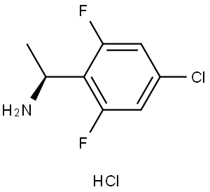 Benzenemethanamine, 4-chloro-2,6-difluoro-α-methyl-, hydrochloride (1:1), (αS)- Structure