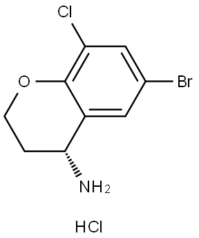 (R)-6-Bromo-8-chloro-3,4-dihydro-2H-1-benzopyran-4-amine hydrochloride Structure