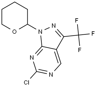 6-Chloro-1-(tetrahydro-2H-pyran-2-yl)-3-(trifluoromethyl)-1H-pyrazolo[3,4-d]pyrimidine Structure