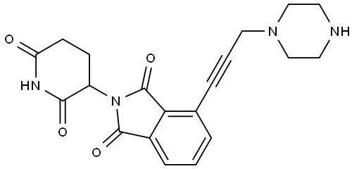 2-(2,6-dioxopiperidin-3-yl)-4-(3-(piperazin-1-yl)prop-1-yn-1-yl)isoindoline-1,3-dione Structure