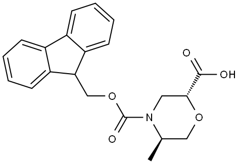 (2R,5R)-N-Fmoc-5-methyl-morpholine-2-carboxylic acid Structure