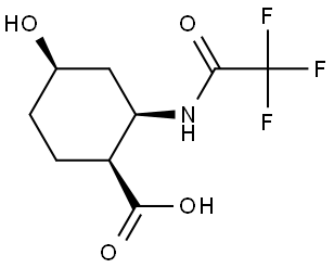 Cyclohexanecarboxylic acid, 4-hydroxy-2-[(2,2,2-trifluoroacetyl)amino]-, (1S,2R,4R)- 구조식 이미지