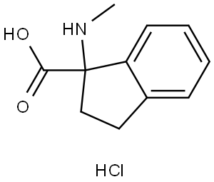 1-(methylamino)-2,3-dihydro-1H-indene-1-carboxylic acid hydrochloride Structure