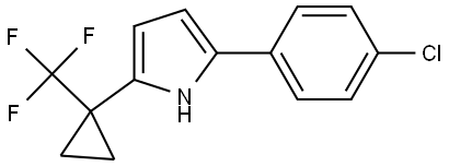 1H-Pyrrole, 2-(4-chlorophenyl)-5-[1-(trifluoromethyl)cyclopropyl]- Structure