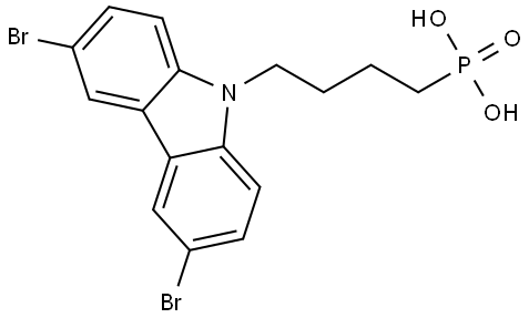 (4-(3,6-dibromo-9H-carbazol-9-yl)butyl)phosphonic acid Structure