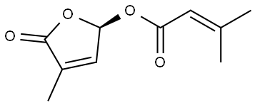 2-Butenoic acid, 3-methyl-, (2R)-2,5-dihydro-4-methyl-5-oxo-2-furanyl ester Structure