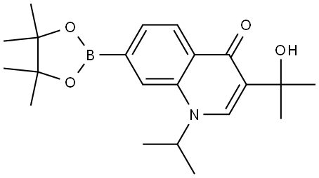 3-(2-Hydroxypropan-2-yl)-1-isopropyl-7-(4,4,5,5-tetramethyl-1,3,2-dioxaborolan-2-yl)quinolin-4(1H)-one Structure