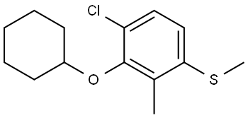 (4-chloro-3-(cyclohexyloxy)-2-methylphenyl)(methyl)sulfane Structure