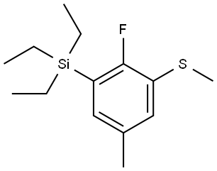 triethyl(2-fluoro-5-methyl-3-(methylthio)phenyl)silane Structure